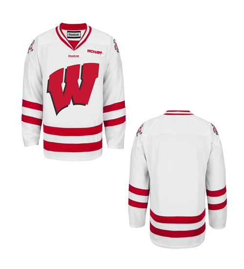 Custom Wisconsin Badgers Cardinal 14-15 Premier Hockey Jersey